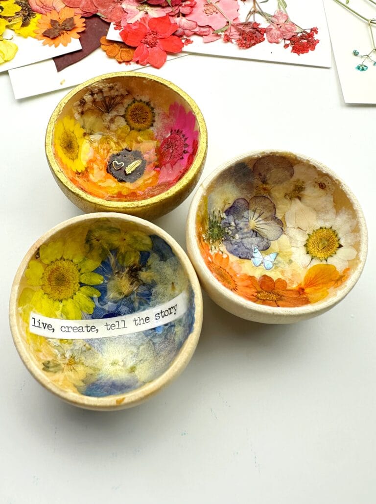 pressed flower bowls
