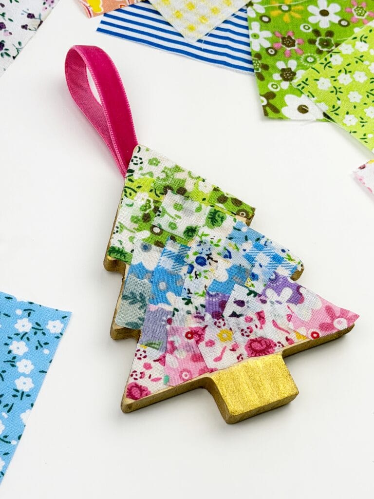 fabric decoupage ornament