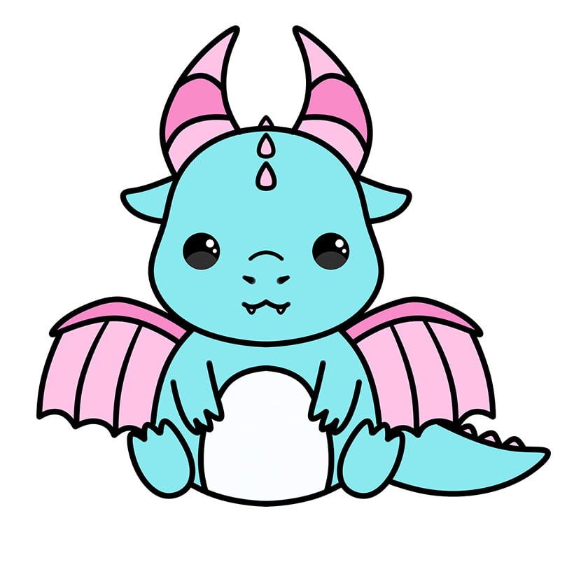 How to draw a cute dragon