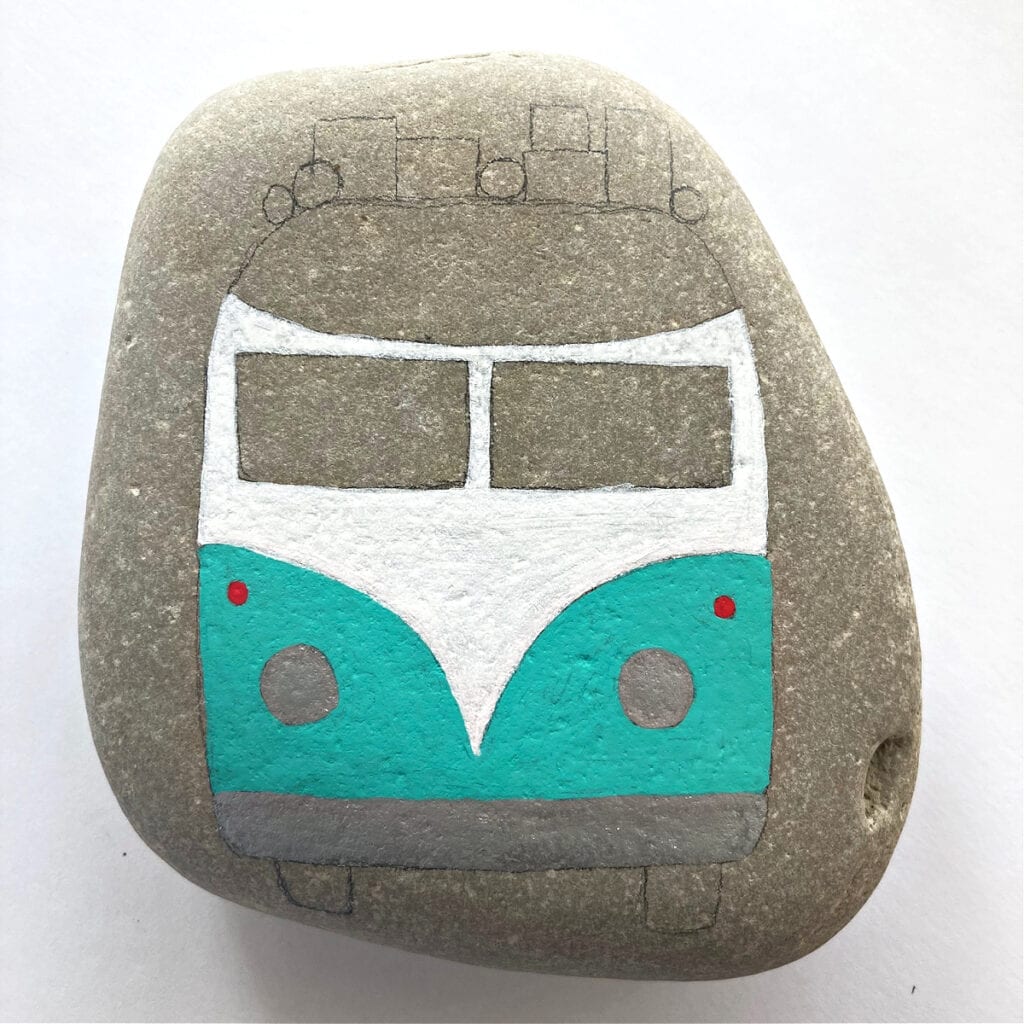 Painting the large areas of the bus in white