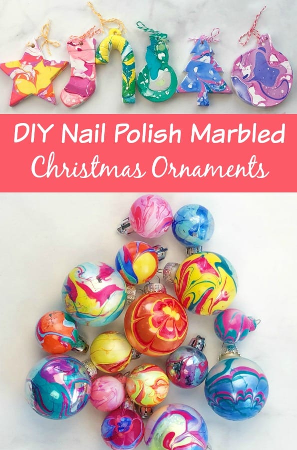 Nail Polish Marbled Ornaments