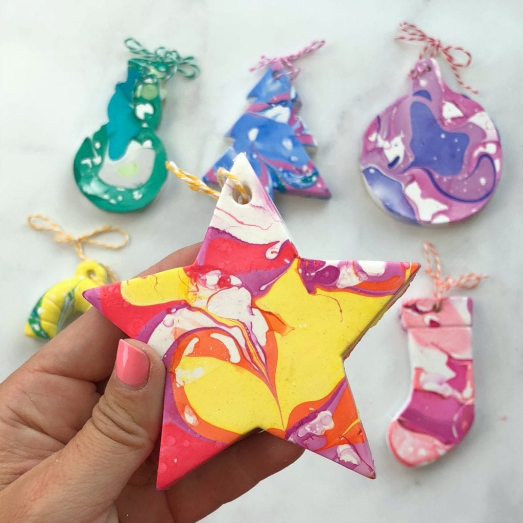 Nail Polish Marbled Ornaments