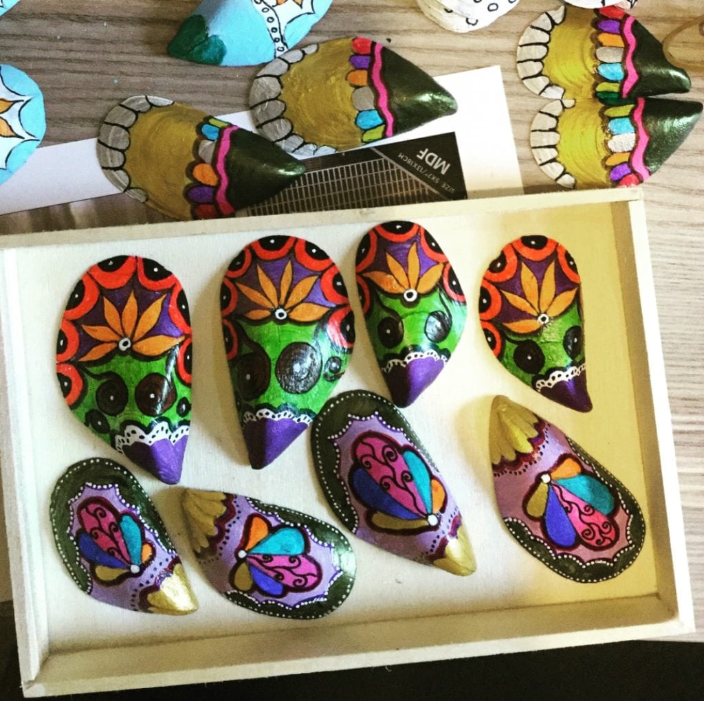Painted Mussel Shells