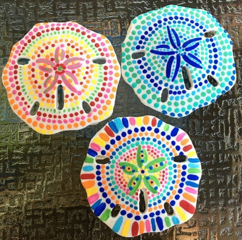 Painted sand dollar art