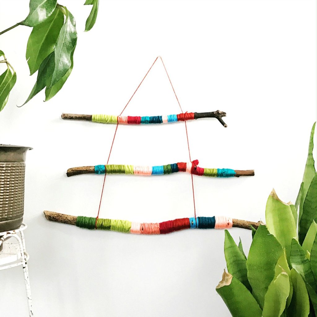 Yarn Wrapped Stick Wall Hanging