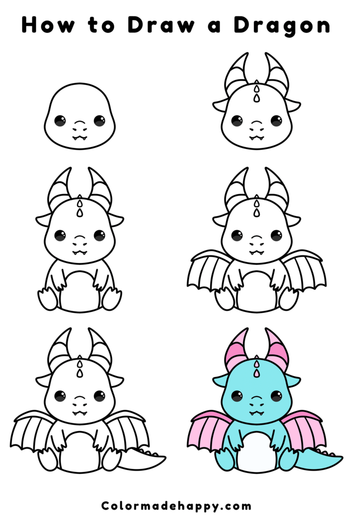 How to draw a dragon step by step drawing tutorial
