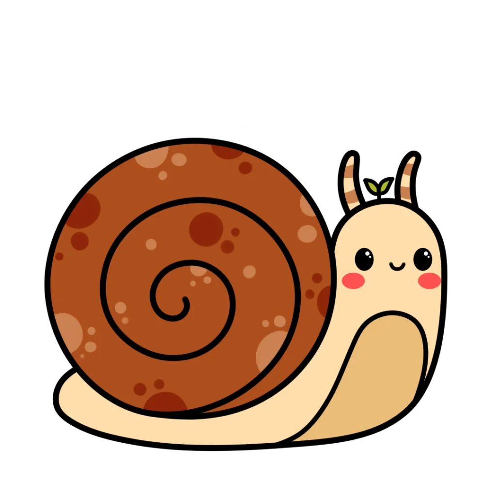 Finished snail drawing that's colored in