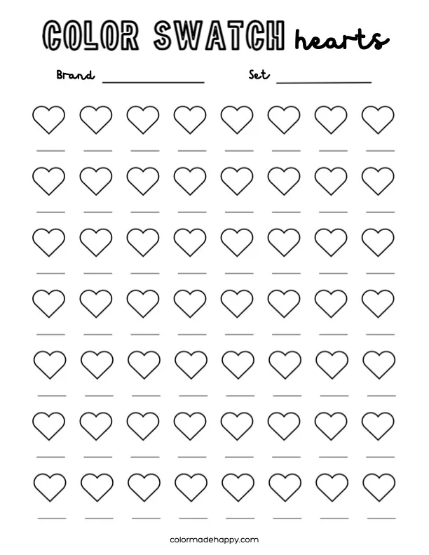 swatch chart hearts