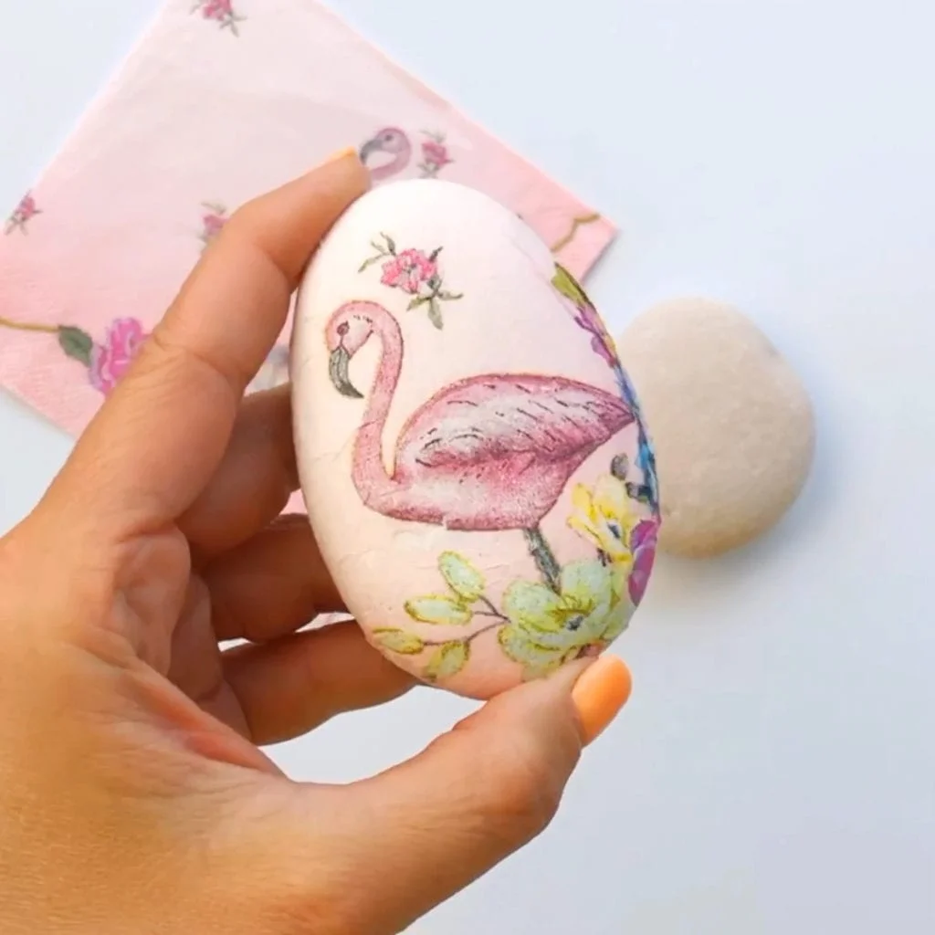 How to Decoupage Napkins on Rocks